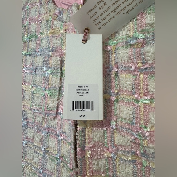 LoveShackFancy Hermosa Tweed Dress in Pink Dream - Picture 7 of 11
